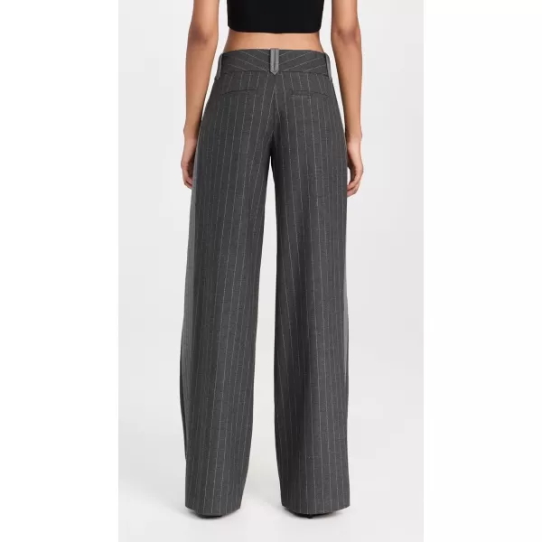 alice  olivia Womens Eric Racing Stripe PantsCharcoal Pinstripe