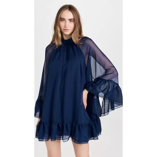 alice  olivia Womens Erna Cape Sleeve Mini DressAzure