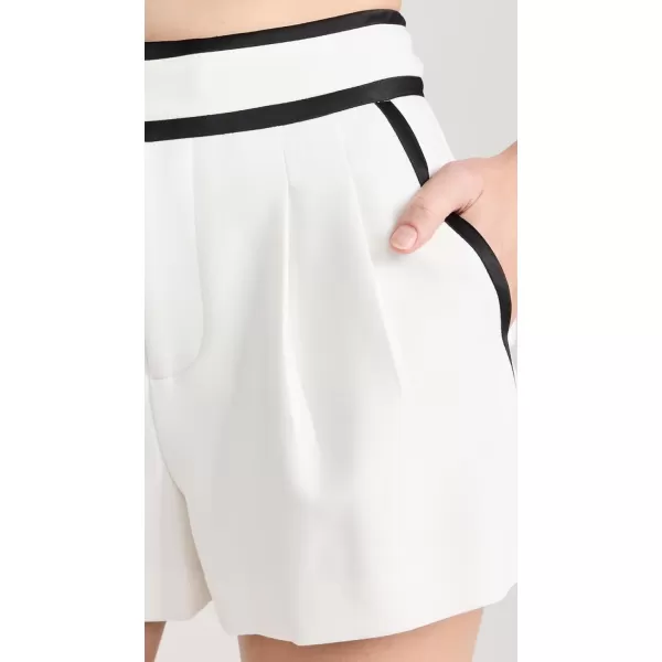 alice  olivia Womens Esta Pleat ShortsOff WhiteBlack