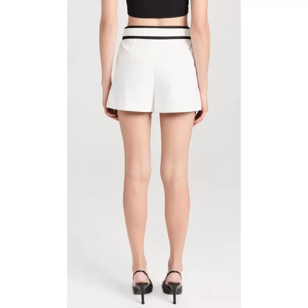 alice  olivia Womens Esta Pleat ShortsOff WhiteBlack