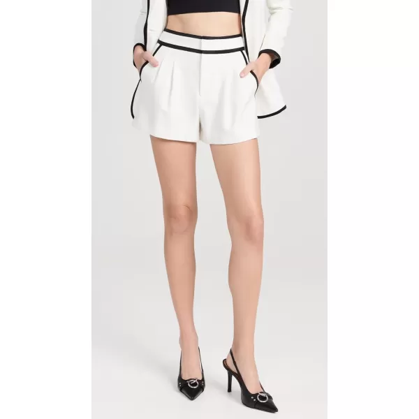 alice  olivia Womens Esta Pleat ShortsOff WhiteBlack