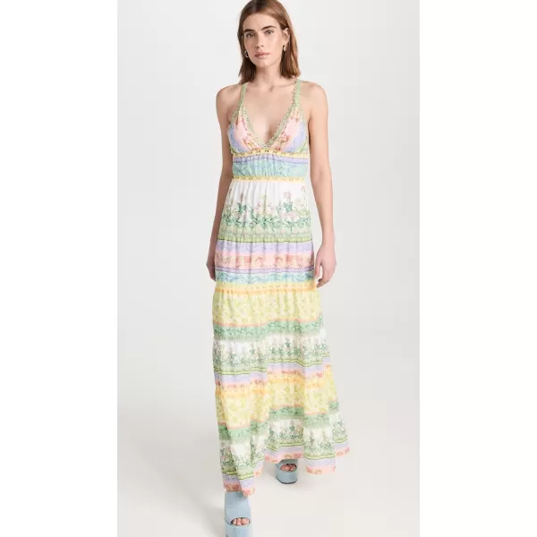 alice  olivia Womens Karolina Paneled Halter Maxi DressFloral Fest