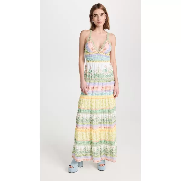 alice  olivia Womens Karolina Paneled Halter Maxi DressFloral Fest