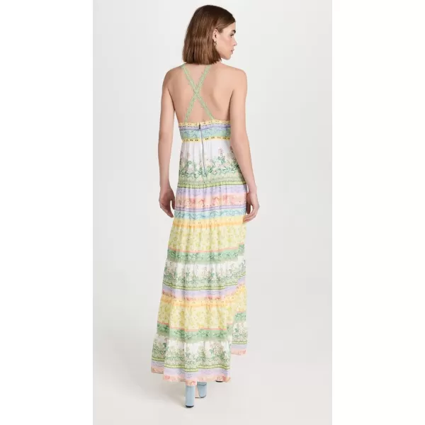 alice  olivia Womens Karolina Paneled Halter Maxi DressFloral Fest