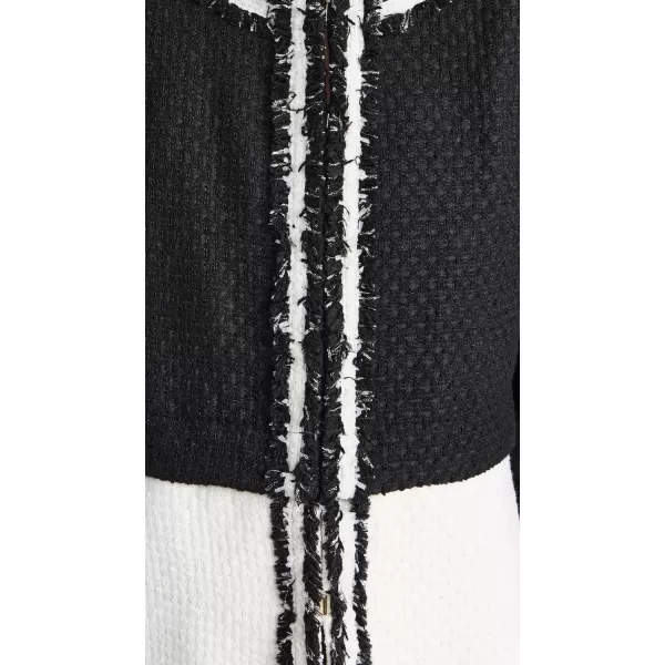 alice  olivia Womens Kidman TwoFer Boxy Raw Edge JacketBlackOff White