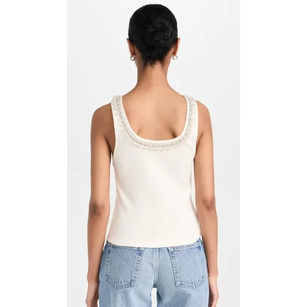 alice  olivia Womens Kori Embellished Rib TankOffwhite