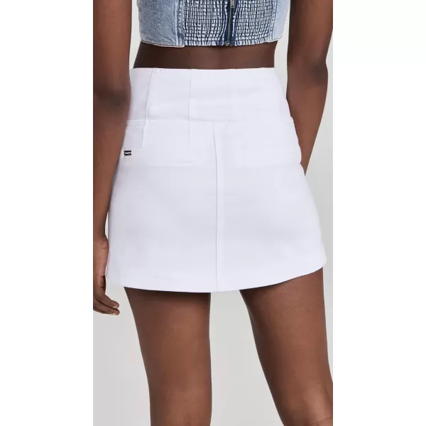 alice  olivia Womens Paxton High Rise Zip Front Mini SkirtWhite