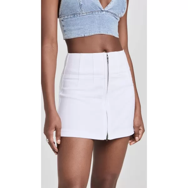 alice  olivia Womens Paxton High Rise Zip Front Mini SkirtWhite