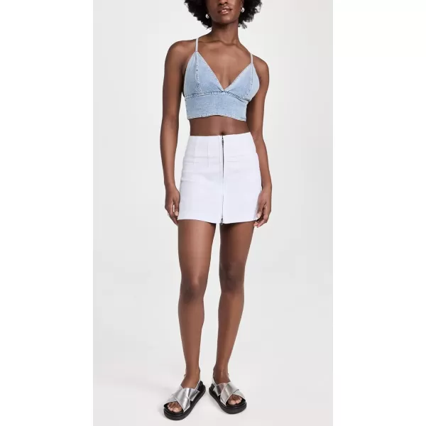 alice  olivia Womens Paxton High Rise Zip Front Mini SkirtWhite