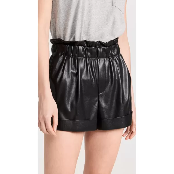 alice  olivia Womens Reagan Vegan Leather ShortsBlack