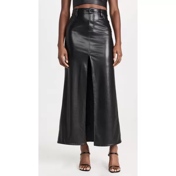 alice  olivia Womens Rye Vegan Leather Skirt with SlitBlack