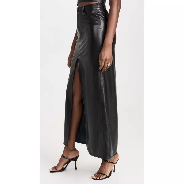 alice  olivia Womens Rye Vegan Leather Skirt with SlitBlack