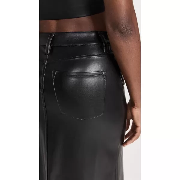 alice  olivia Womens Rye Vegan Leather Skirt with SlitBlack