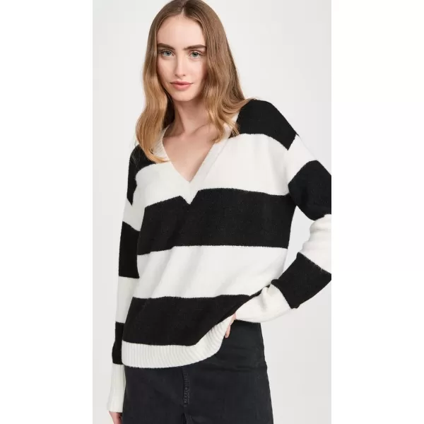 alice  olivia Womens Tiel Stripe SweaterEcruBlack