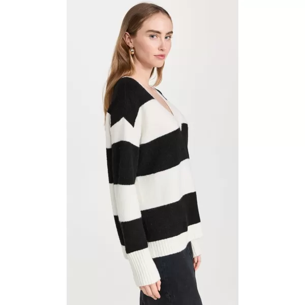 alice  olivia Womens Tiel Stripe SweaterEcruBlack