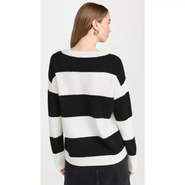 alice  olivia Womens Tiel Stripe SweaterEcruBlack