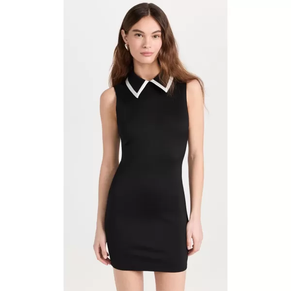 alice  olivia Womens Wynell Collar DressBlackOff White