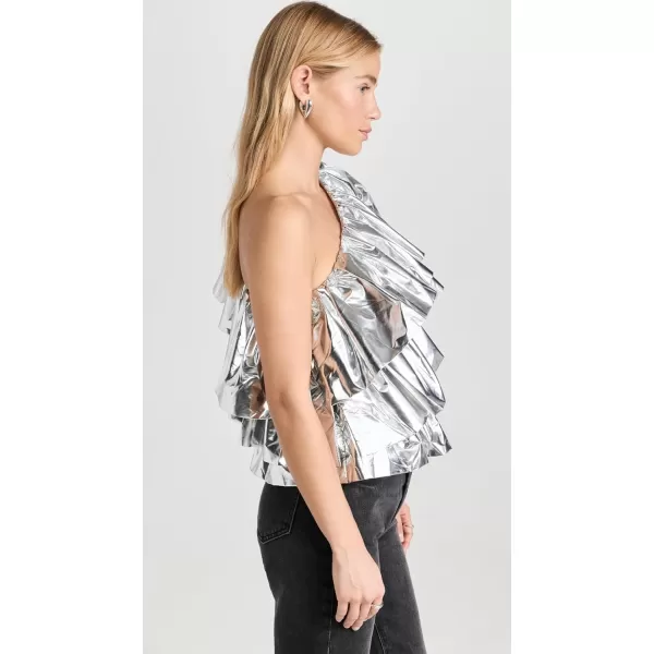 endless rose Womens Metallic Tiered TopSilver