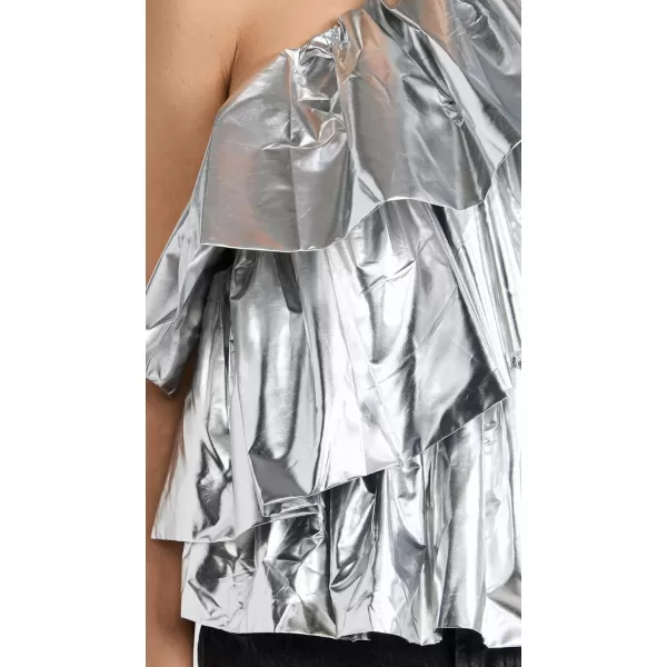 endless rose Womens Metallic Tiered TopSilver