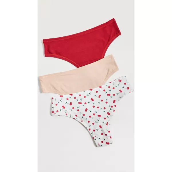 hanky panky Womens Cherry On Top Thong 3 PackMulti