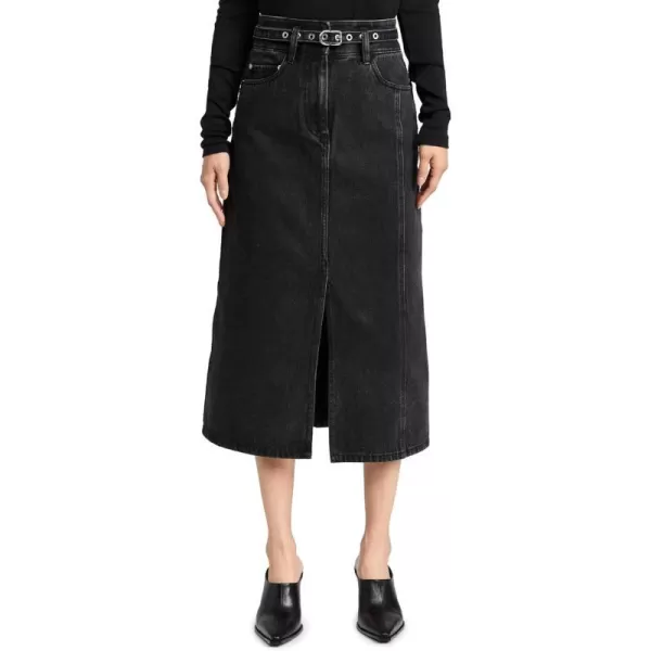 31 Phillip Lim Womens Denim ALine SkirtWashed Black