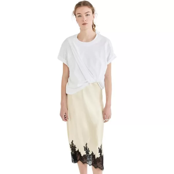 31 Phillip Lim Womens Draped TShirt Slip Combo DressWhiteButter Multi