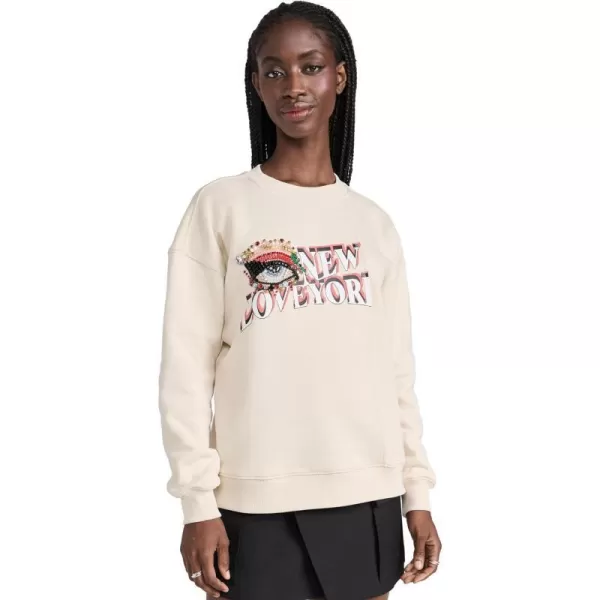 31 Phillip Lim Womens Eye Love NY Embellished Oversized Spliced SweatshirtEcru