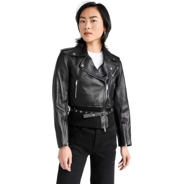 31 Phillip Lim Womens Fitted Belted Leather Biker JacketBlack