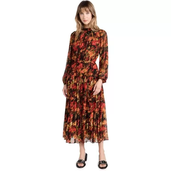 31 Phillip Lim Womens Flowers in Motion Crinkle Chiffon DressBlurred Floral Multi