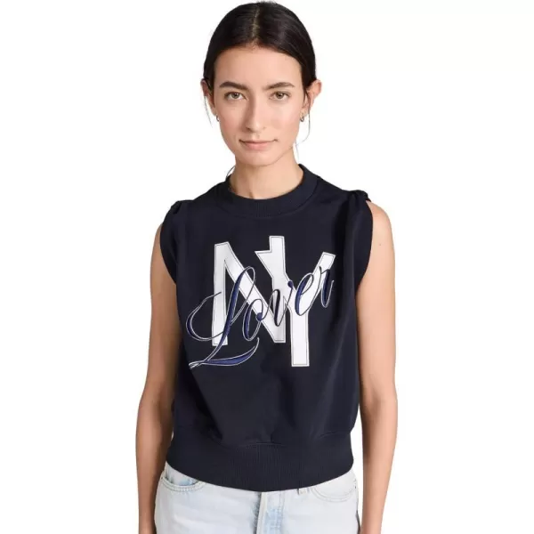 31 Phillip Lim Womens NY Lover Sleeveless Cropped SweatshirtMidnight