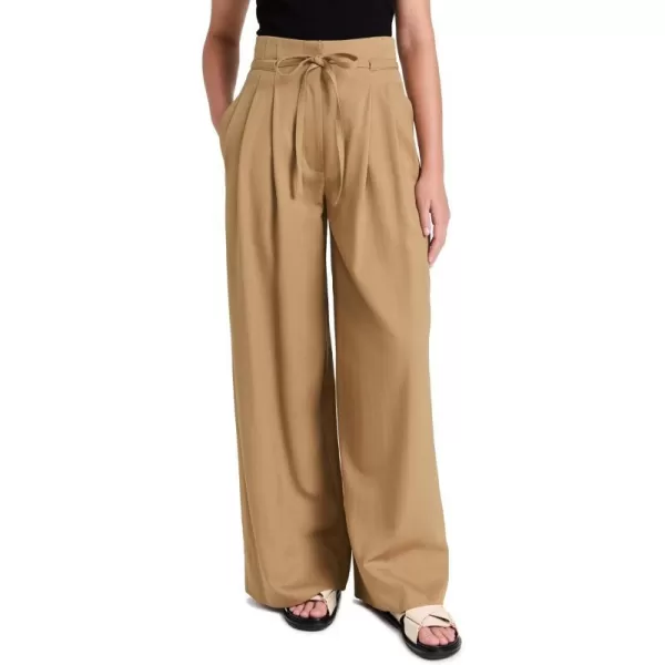 31 Phillip Lim Womens Relaxed Wool High Waist Wide Leg PantsCamel