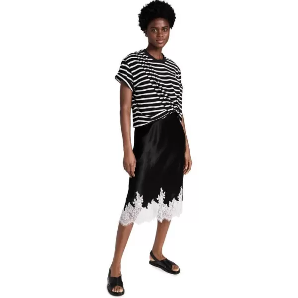 31 Phillip Lim Womens Striped Draped TShirt Slip Combo DressBlack Multi Stripe