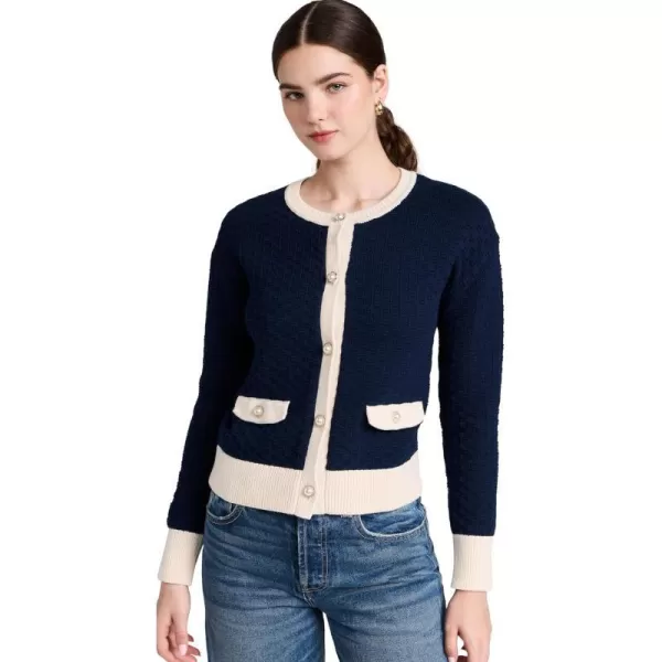 525 Womens Contrast Trim Trophy CardiganDark Blue Combo