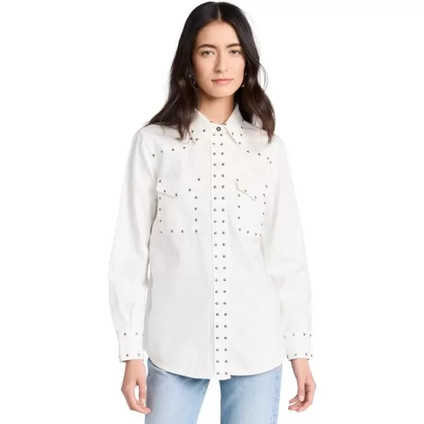 7 For All Mankind Womens Emilia Shirt with StudsWhisper White