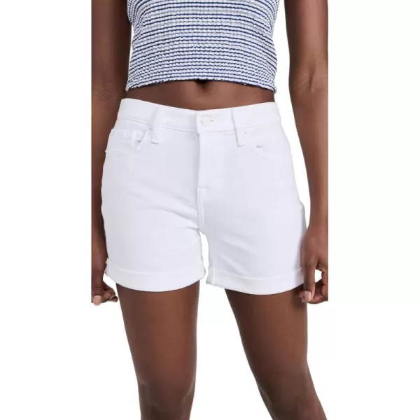 7 For All Mankind Womens Mid Roll ShortsWhite