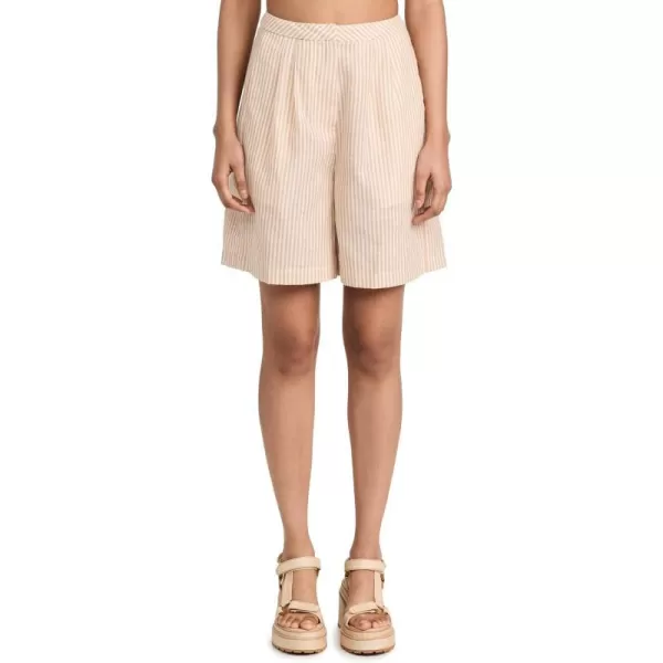 87Origins Womens Stripe ShortsWhiteCream