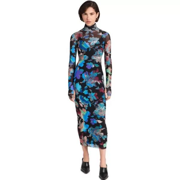 AFRM Womens Shailene Turtleneck Midi DressMarble Floral