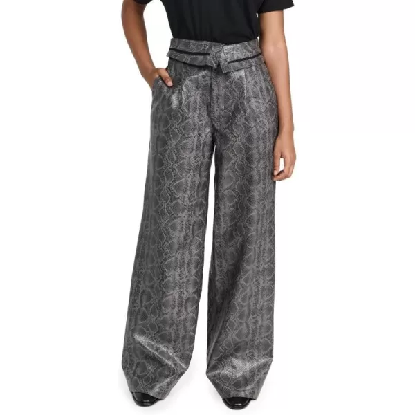 AFRM Womens The Tyler Fold Over TrouserSilver Metallic