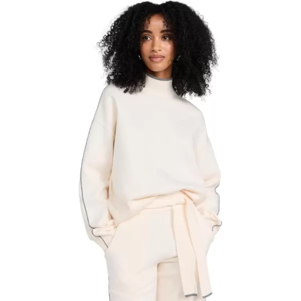 ALALA Womens Framed Knit Mock NeckCremeGrey
