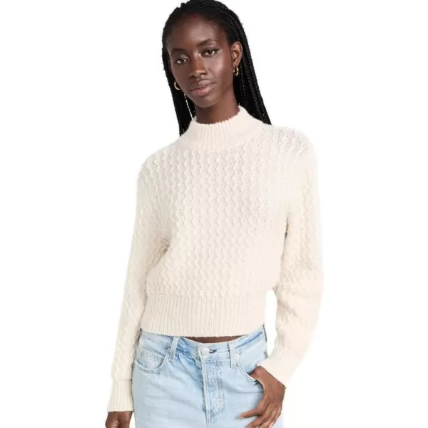 AMO Womens Helen Crop Mock SweaterNatural