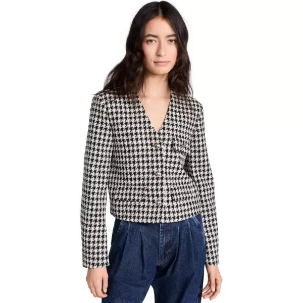 ANINE BING Womens Cara JacketCream and Black Houndstooth