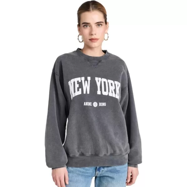 ANINE BING Womens Ramona Sweatshirt University New YorkWashed Black