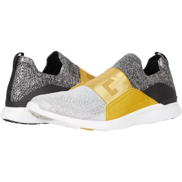 APL Athletic Propulsion Labs Mens Techloom Bliss Running SneakersBlackGoldSilver