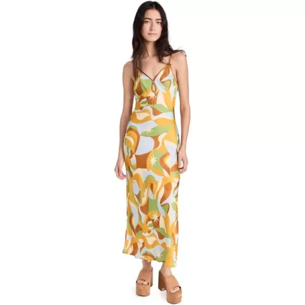 ASTR the label Womens Nilana DressBrown Mustard Multi