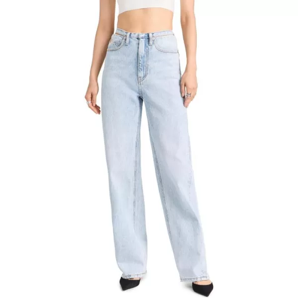 Alexander Wang Womens Balloon Jeans with Skinny Button Back WaistbandBleach