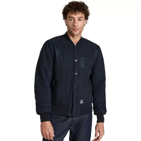 Alpha Industries Mens Wool Varsity Bomber Flight JacketReplica Blue Heather