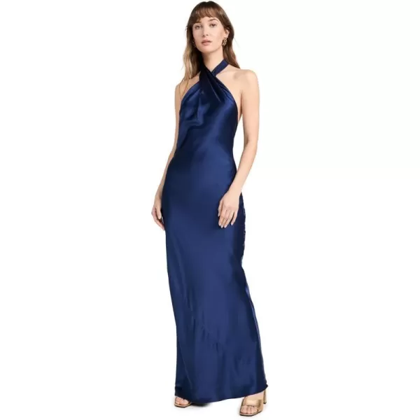 Amanda Uprichard Womens Jade Silk DressNavy