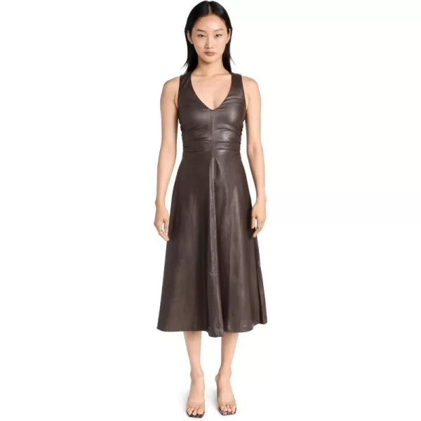 Amanda Uprichard Womens Sabal Dress in Faux LeatherCocoa