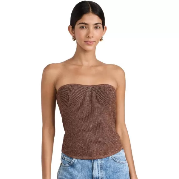 Amanda Uprichard Womens Vanita Knit TopBrownCopper