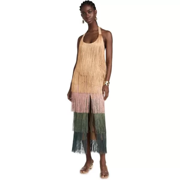 Andrea Iyamah Womens Neme Fringe Midi DressMulticolour